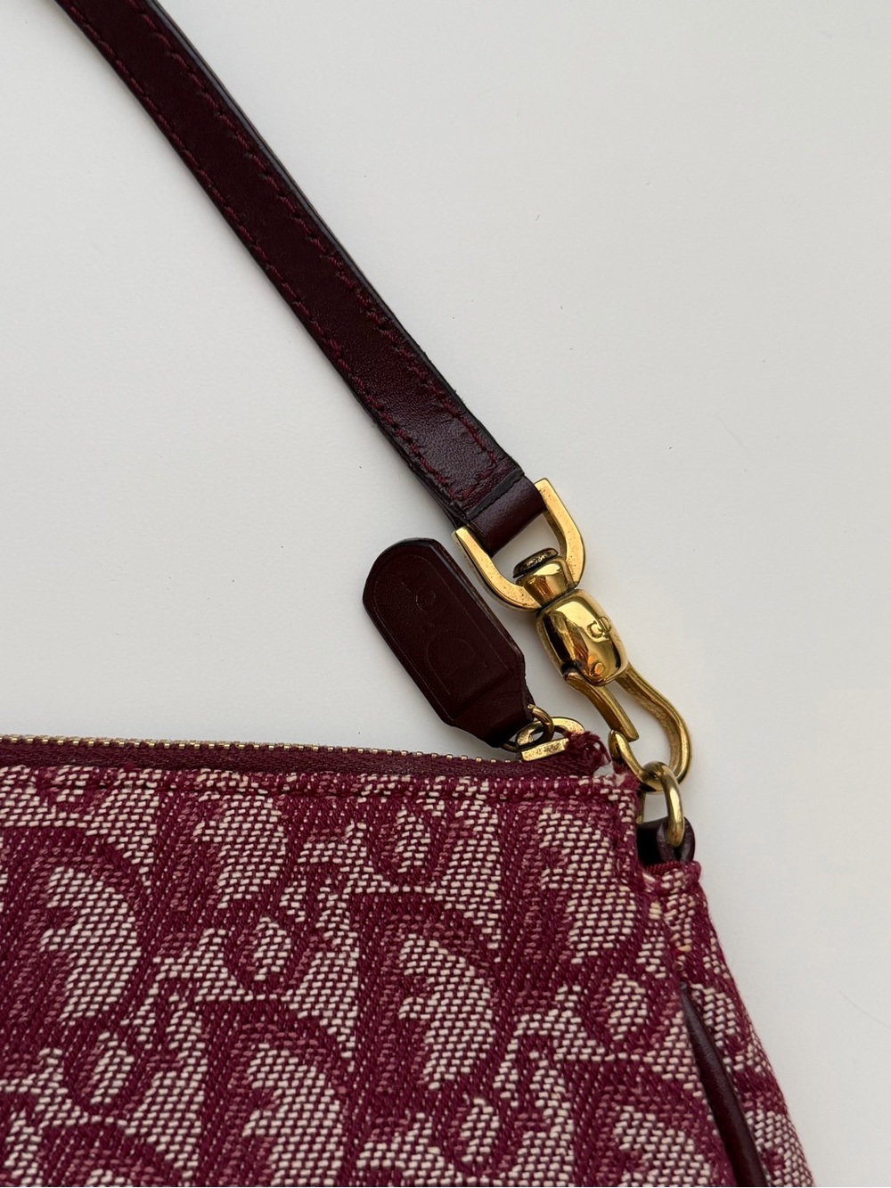 Dior Burgundy Diorissimo Trotter Mini Saddle Shoulder Bag - Picture 5 of 7